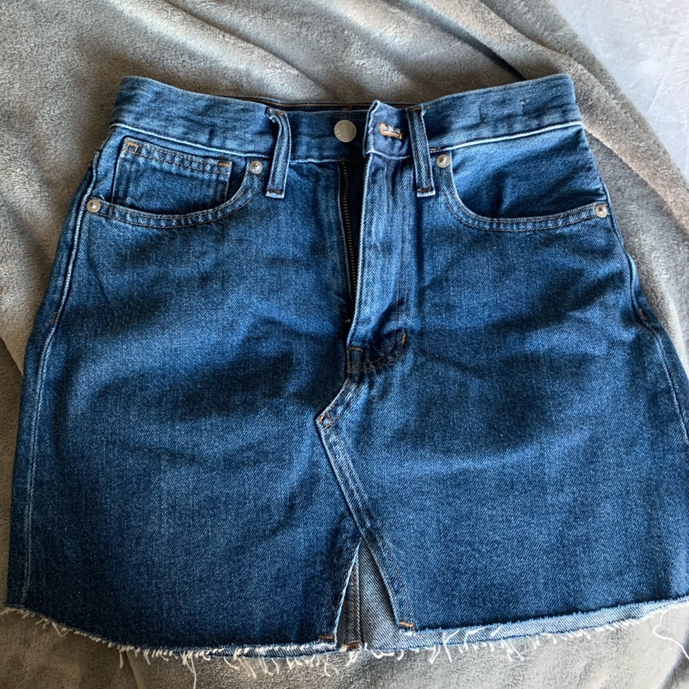 Madewell Skirt Rigid Denim A-Line